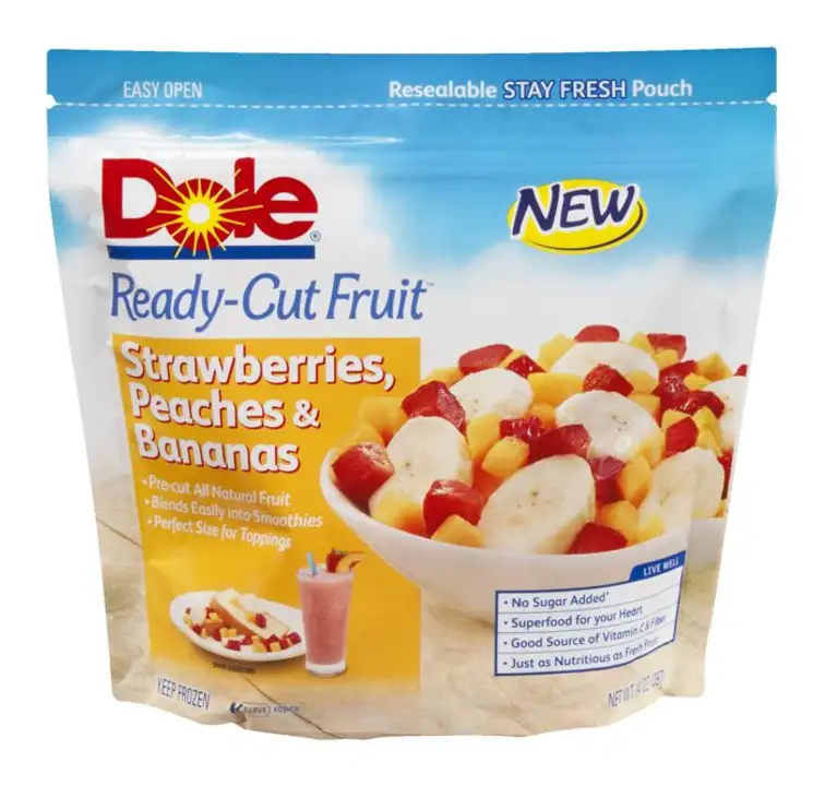 Order Dole Ready-Cut Fruit Strawberries, Peaches & Bananas - 14 Ounces food online from Novato Harvest Market store, Novato on bringmethat.com