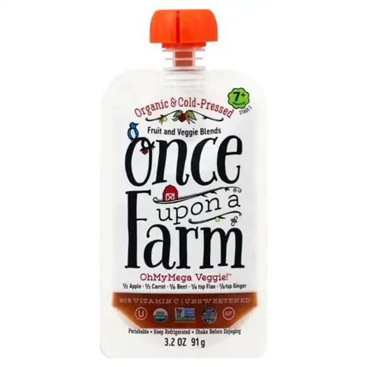 Order Once Upon a Farm Fruit & Veggie Blends, OhMyMega Veggie!, Stage 2 (7+ Months) - 3.2 Ounces food online from Whole Foods Co-Op Denfeld store, Duluth on bringmethat.com