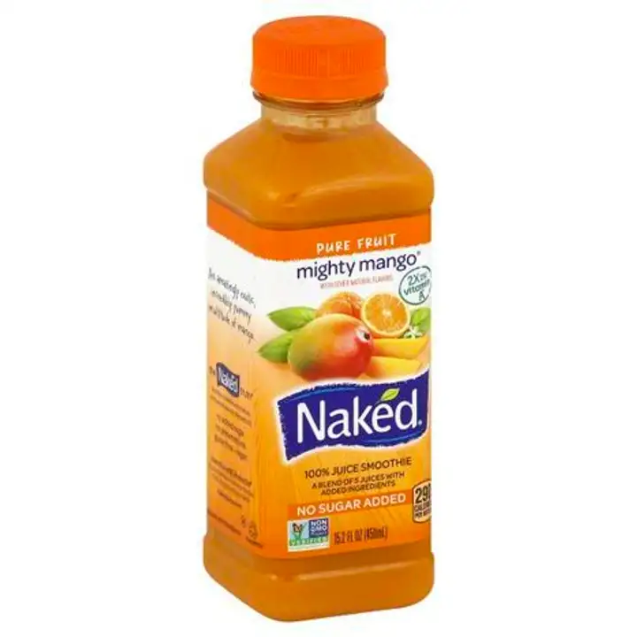 Order Naked 100% Juice Smoothie, Mighty Mango - 15.2 Ounces food online from Holiday farms store, Roslyn Heights on bringmethat.com