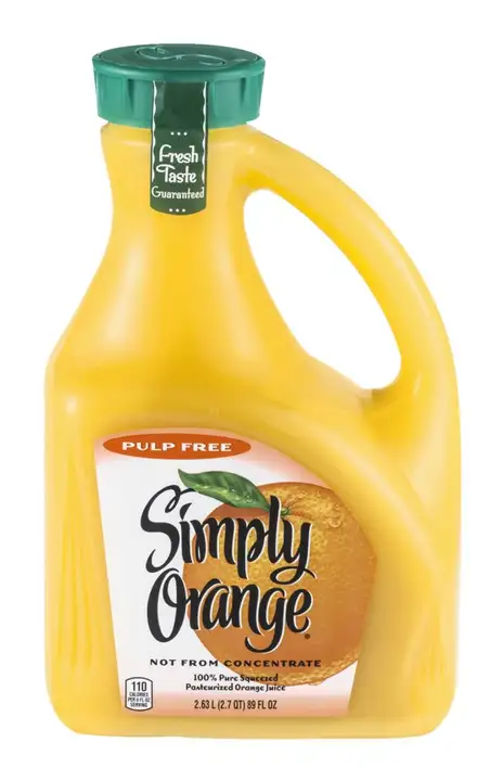 Order Simply Orange 100% Juice, Orange, Pure Squeezed, Pulp Free - 89 Ounces food online from Novato Harvest Market store, Novato on bringmethat.com