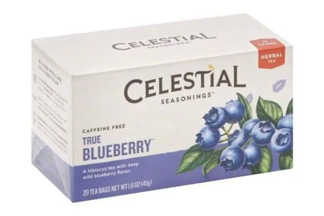 Order Celestial Seasonings Herbal Tea, Caffeine Free, True Blueberry - 20 Bags food online from Novato Harvest Market store, Novato on bringmethat.com