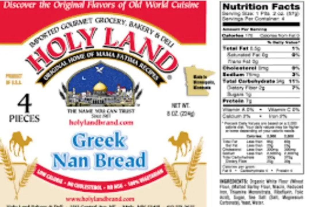 Order Holy Land Greek Naan Pita Bread, 8 oz food online from Whole Foods Co-Op Denfeld store, Duluth on bringmethat.com