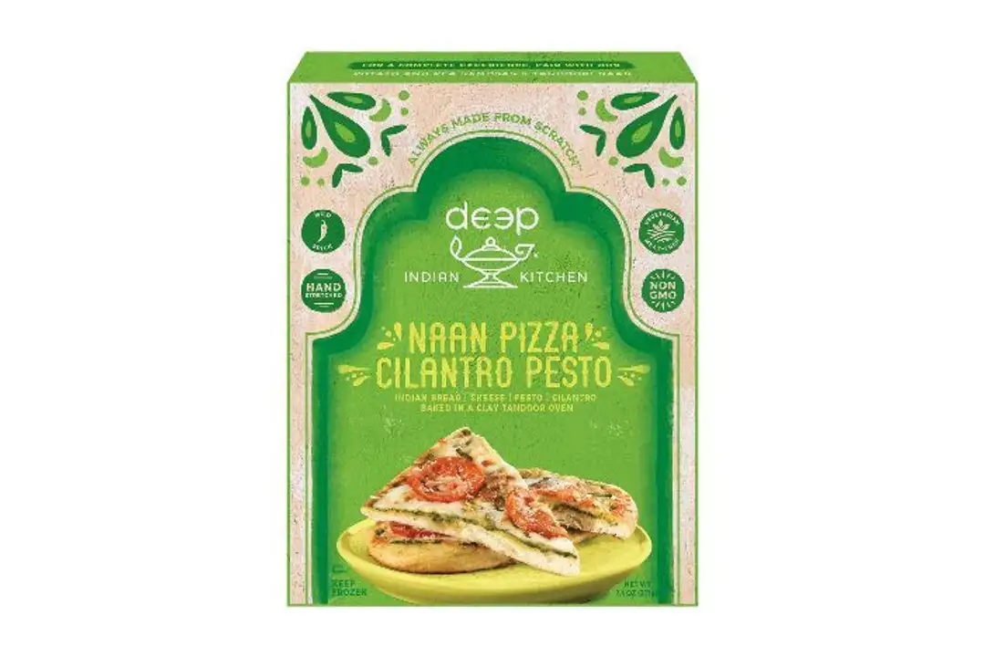 Order Deep Indian Kitchen Cilantro Pesto Naan Pizza - 7.4 Ounces food online from Whole Foods Co-Op Denfeld store, Duluth on bringmethat.com