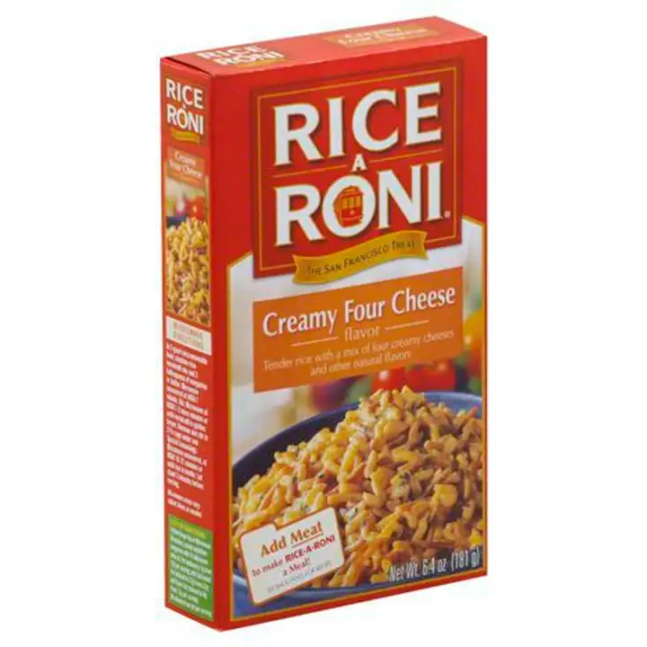 Order Rice A Roni Rice, Creamy Four Cheese Flavor - 6.4 Ounces food online from Novato Harvest Market store, Novato on bringmethat.com