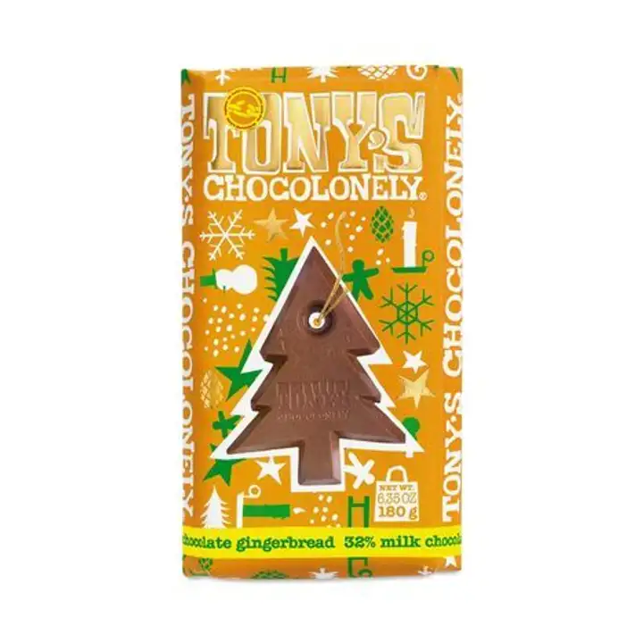 Order Tony's Chocolonely Milk Chocolate Gingerbread Bar - 6.35 Ounces food online from Whole Foods Co-Op Denfeld store, Duluth on bringmethat.com