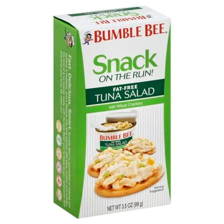 Order Bumble Bee Snack on the Run! Tuna Salad, Fat-Free, with Wheat Crackers - 3.5 Ounces food online from Novato Harvest Market store, Novato on bringmethat.com