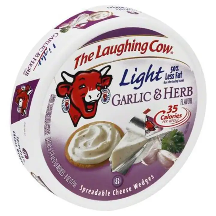 Order The Laughing Cow Spreadable Cheese Wedges, Creamy Swiss, Garlic & Herb - 6 Ounces food online from Novato Harvest Market store, Novato on bringmethat.com