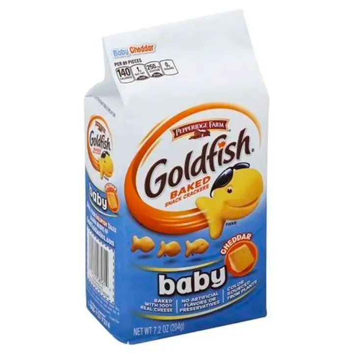 Order Goldfish Baked Snack Crackers, Baby, Cheddar - 7.2 Ounces food online from Holiday farms store, Roslyn Heights on bringmethat.com