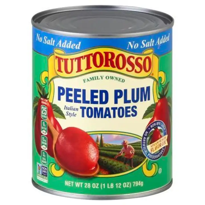 Order Tuttorosso Tomatoes, Peeled Plum, No Salt Added, Italian Style - 28 Ounces food online from Holiday farms store, Roslyn Heights on bringmethat.com