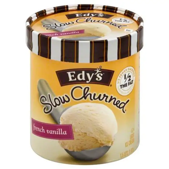 Order Edys Slow Churned Ice Cream, Light, French Vanilla - 48 Ounces food online from Novato Harvest Market store, Novato on bringmethat.com