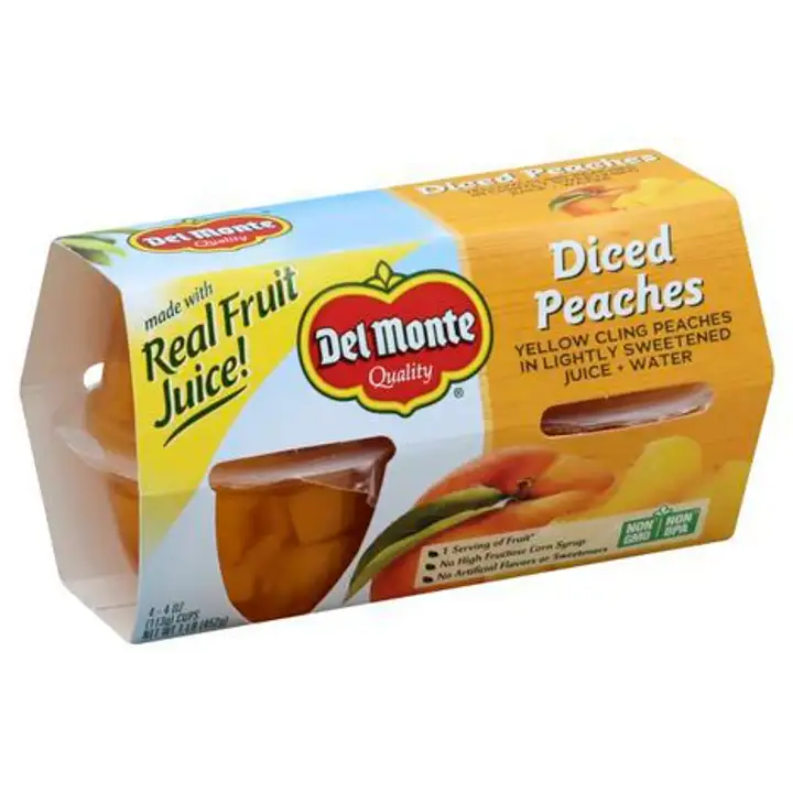 Order Del Monte Peaches, Diced - 4 Ounces food online from Novato Harvest Market store, Novato on bringmethat.com