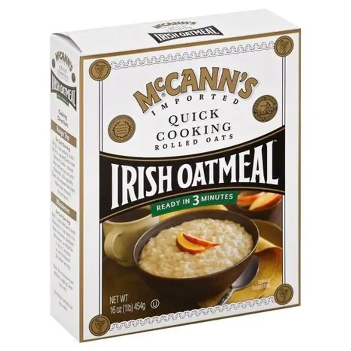 Order McCanns Oatmeal, Irish, Quick Cooking Rolled Oats - 16 Ounces food online from Novato Harvest Market store, Novato on bringmethat.com