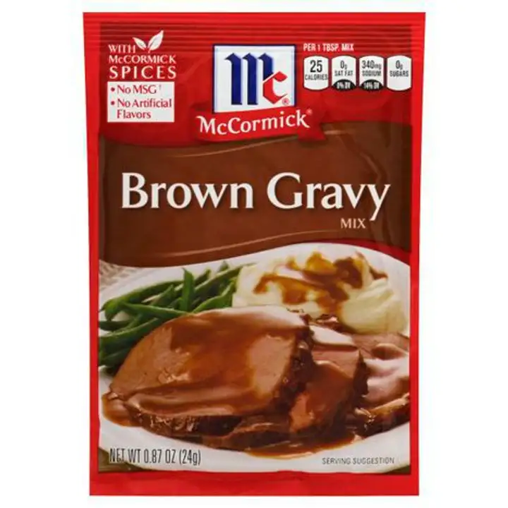 Order McCormick Gravy Mix, Brown - 0.87 Ounces food online from Fligner Market store, Lorain on bringmethat.com