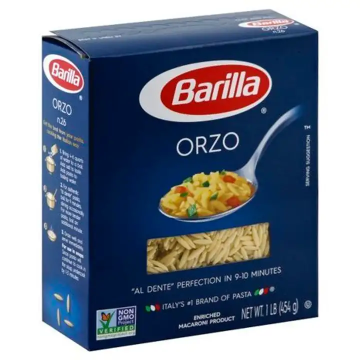 Order Barilla Orzo - 16 Ounces food online from Holiday farms store, Roslyn Heights on bringmethat.com