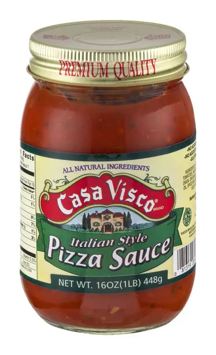 Order Casa Visco Pizza Sauce, Italian Style - 16 Ounces food online from Holiday farms store, Roslyn Heights on bringmethat.com