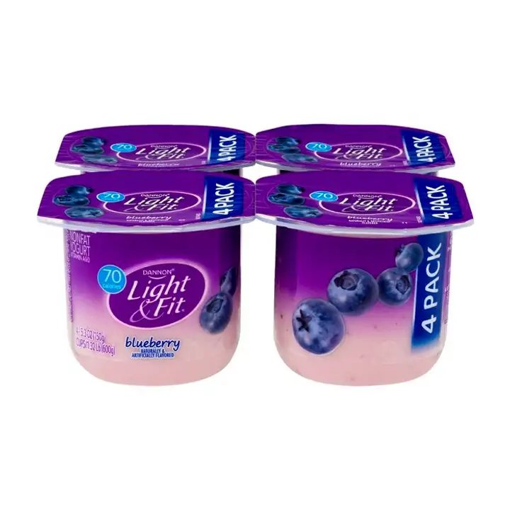 Order Light & Fit Yogurt, Nonfat, Blueberry, 4 Pack - 4 Each food online from Holiday farms store, Roslyn Heights on bringmethat.com