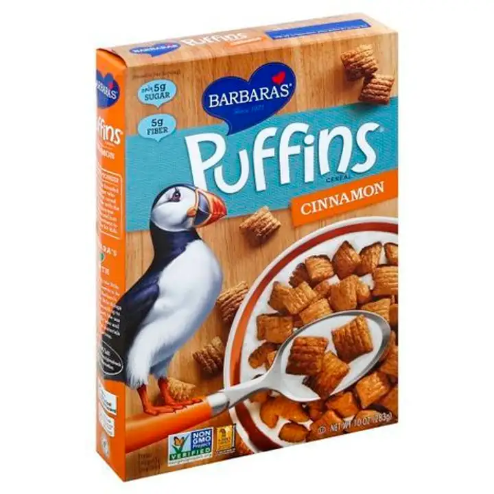 Order Barbaras Puffins Cereal, Cinnamon - 10 Ounces food online from Novato Harvest Market store, Novato on bringmethat.com