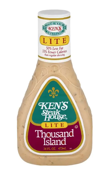 Order Kens Steak House Dressing, Lite, Thousand Island - 16 Ounces food online from Holiday farms store, Roslyn Heights on bringmethat.com