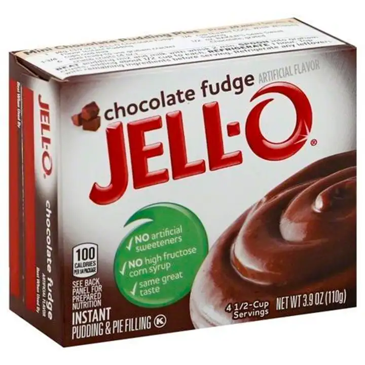 Order Jell O Pudding & Pie Filling, Instant, Chocolate Fudge - 3.9 Ounces food online from Novato Harvest Market store, Novato on bringmethat.com