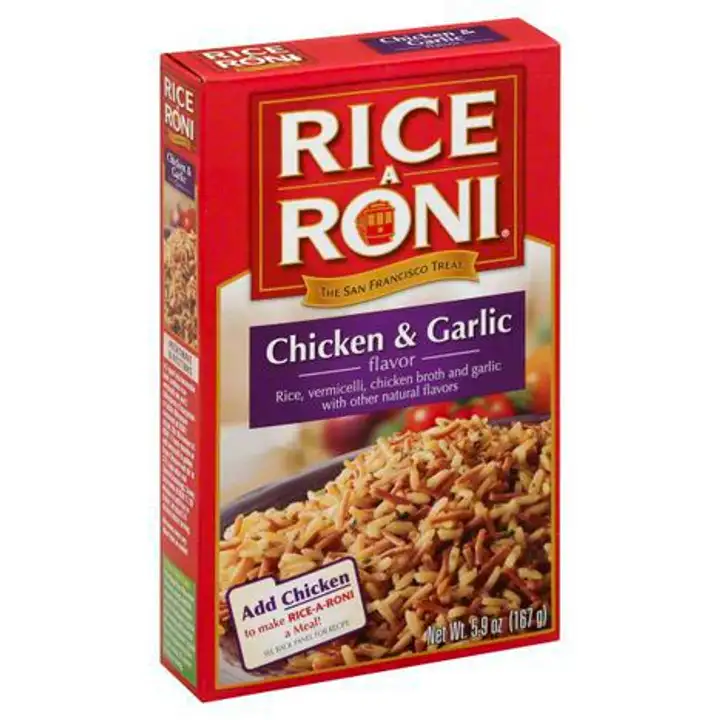 Order Rice A Roni Rice, Chicken & Garlic Flavor - 5.9 Ounces food online from Novato Harvest Market store, Novato on bringmethat.com