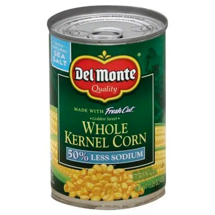 Order Del Monte Fresh Cut Corn, Golden Sweet, Whole Kernel, 50% Less Sodium - 15.25 Ounces food online from Novato Harvest Market store, Novato on bringmethat.com