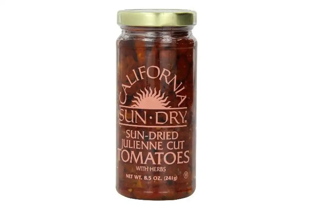 Order California Sun Dry Tomatoes, Sun-Dried, Julienne Cut, with Herbs - 8.5 Ounces food online from Novato Harvest Market store, Novato on bringmethat.com
