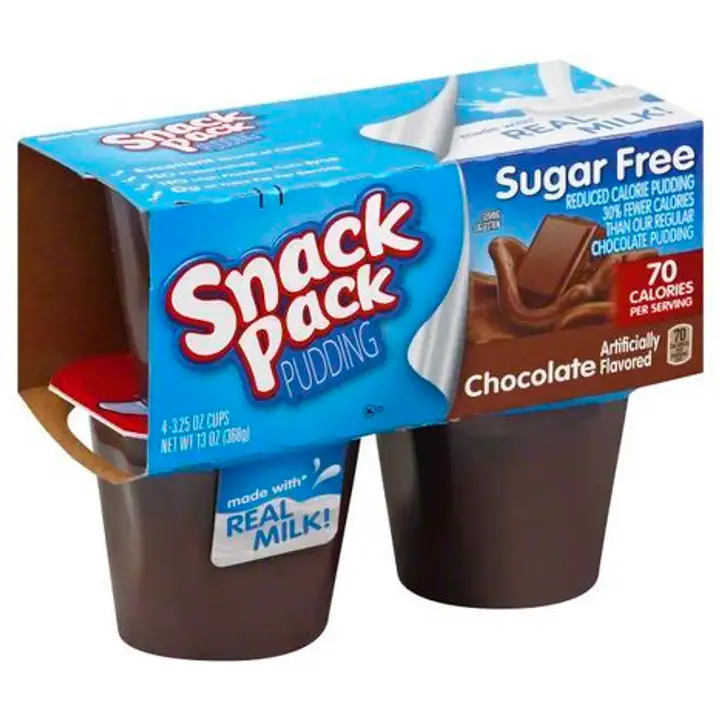 Order Snack Pack Pudding, Sugar Free, Chocolate - 4 Each food online from Fligner Market store, Lorain on bringmethat.com
