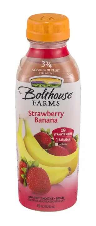 Order Bolthouse Farms 100% Fruit Juice Smoothie, Strawberry Banana - 15.2 Ounces food online from Novato Harvest Market store, Novato on bringmethat.com