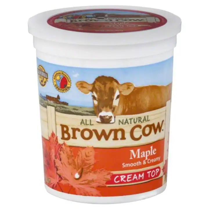Order Brown Cow Cream Top Yogurt, Whole Milk, Maple - 32 Ounces food online from Whole Foods Co-Op Denfeld store, Duluth on bringmethat.com