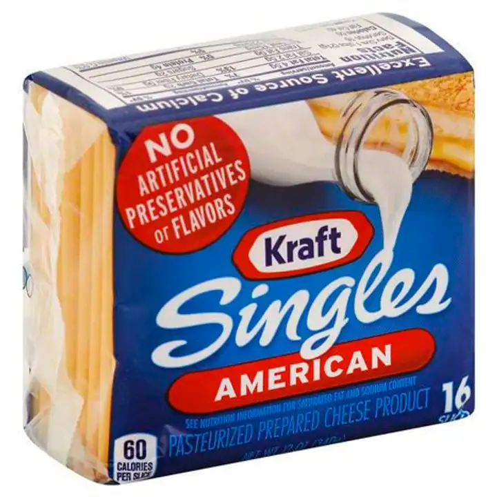 Order Kraft Singles Cheese Product, Pasteurized Prepared, Slices, American - 12 Ounces food online from Fligner Market store, Lorain on bringmethat.com