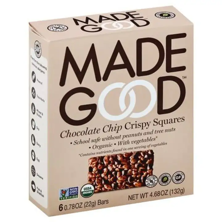 Order MadeGood Crispy Squares, Chocolate Chip - 4.68 Count food online from Whole Foods Co-Op Denfeld store, Duluth on bringmethat.com