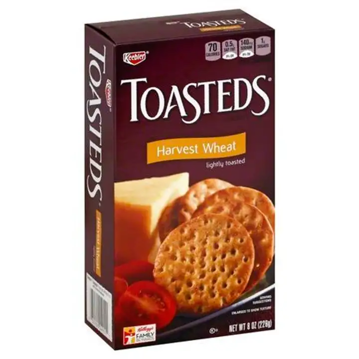 Order Keebler Toasteds Harvest Wheat Crackers - 8 Ounces food online from Holiday farms store, Roslyn Heights on bringmethat.com