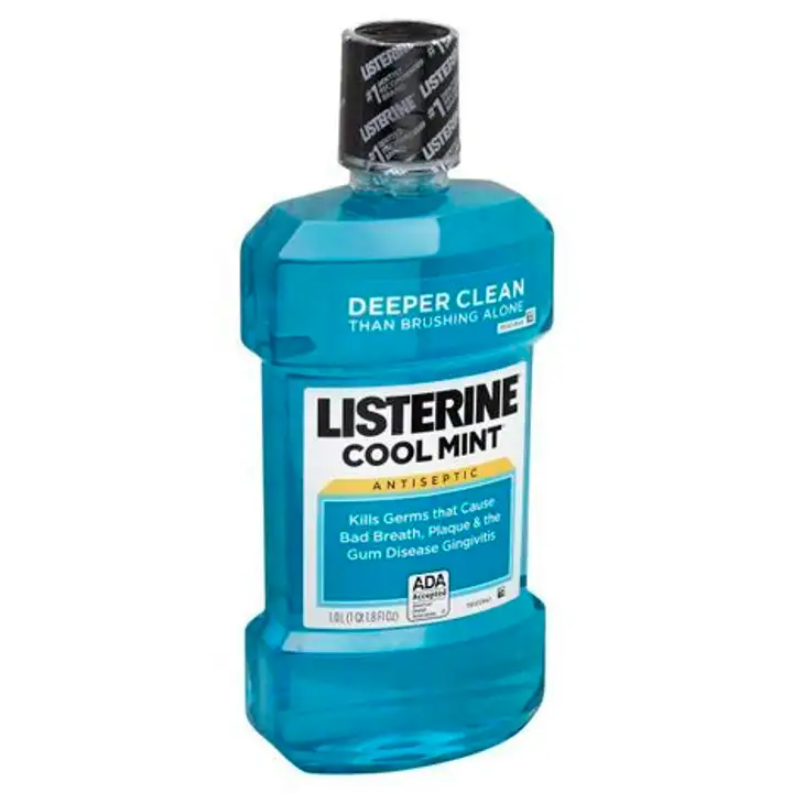 Order Listerine Antiseptic, Cool Mint - 33.8 Ounces food online from Holiday farms store, Roslyn Heights on bringmethat.com