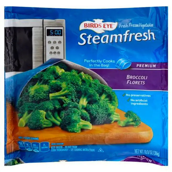 Order Birds Eye Steamfresh Broccoli, Florets, Premium - 10.8 Ounces food online from Holiday farms store, Roslyn Heights on bringmethat.com