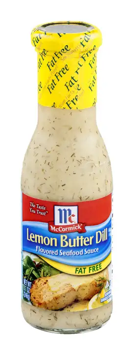 Order McCormick Seafood Sauce, Lemon Butter Dill Flavored, Fat Free - 8.7 Ounces food online from Fligner Market store, Lorain on bringmethat.com