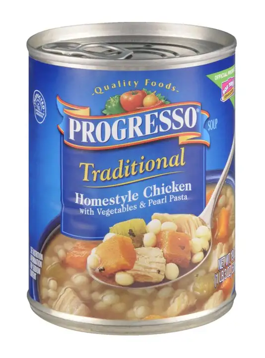 Order Progresso Traditional Soup, Homestyle Chicken, with Vegetables & Pearl Pasta - 19 Ounces food online from Holiday farms store, Roslyn Heights on bringmethat.com