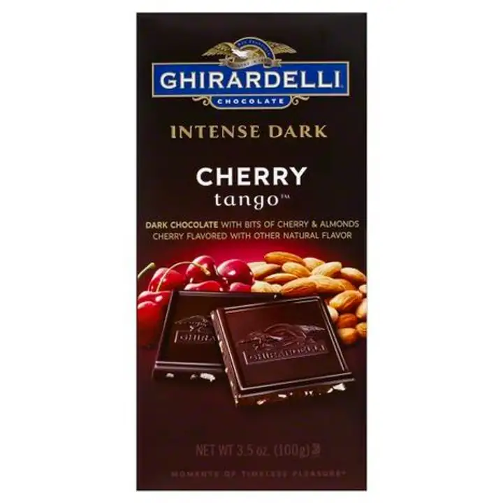 Order Ghirardelli Intense Dark Dark Chocolate, Cherry Tango - 3.5 Ounces food online from Novato Harvest Market store, Novato on bringmethat.com