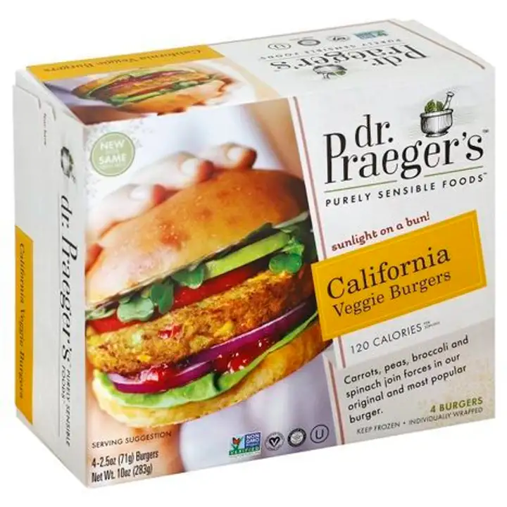 Order Dr Praegers Veggie Burgers, California - 4 Each food online from Whole Foods Co-Op Denfeld store, Duluth on bringmethat.com