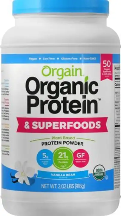 Order Orgain Organic Protein & Superfood Vanilla Bean Flavor Plant Based Protein Powder - 2.02 Pounds food online from Whole Foods Co-Op Denfeld store, Duluth on bringmethat.com