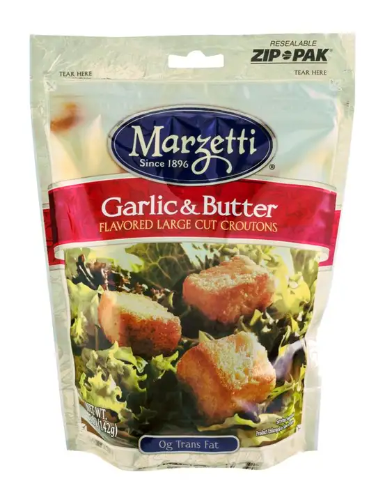 Order Marzetti Croutons, Flavored Large Cut, Garlic & Butter - 5 Ounces food online from Fligner Market store, Lorain on bringmethat.com
