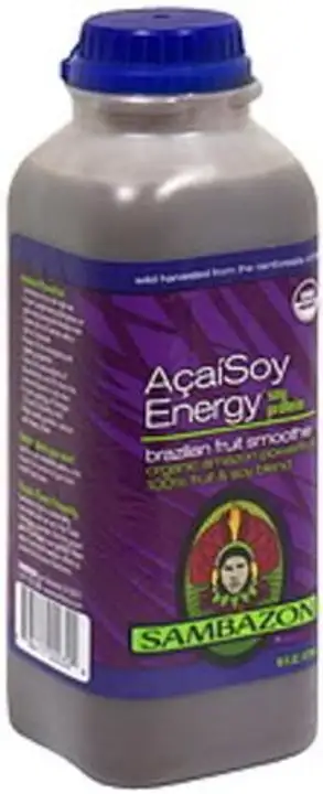 Order Sambazon Acai Soy Energy Brazilian Fruit Smoothie - 16 Ounces food online from Whole Foods Co-Op Denfeld store, Duluth on bringmethat.com