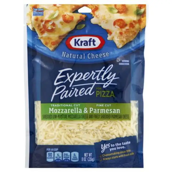 Order Kraft Expertly Paired Cheese, Mozzarella & Parmesan - 8 Ounces food online from Fligner Market store, Lorain on bringmethat.com