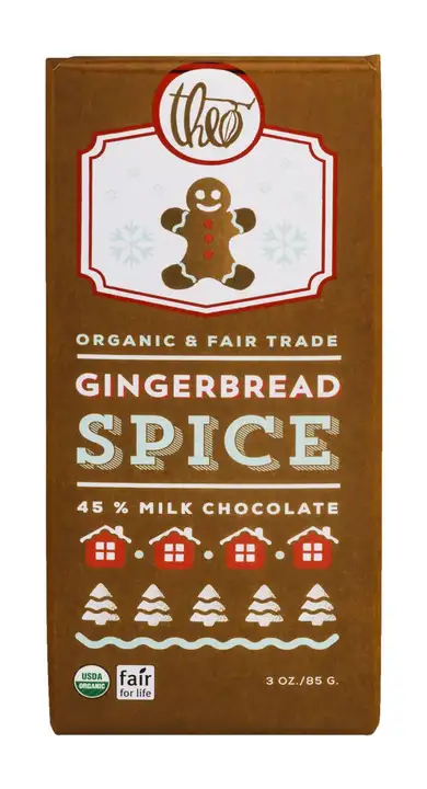 Order Theo Milk Chocolate, Gingerbread Spice - 3 Ounces food online from Novato Harvest Market store, Novato on bringmethat.com