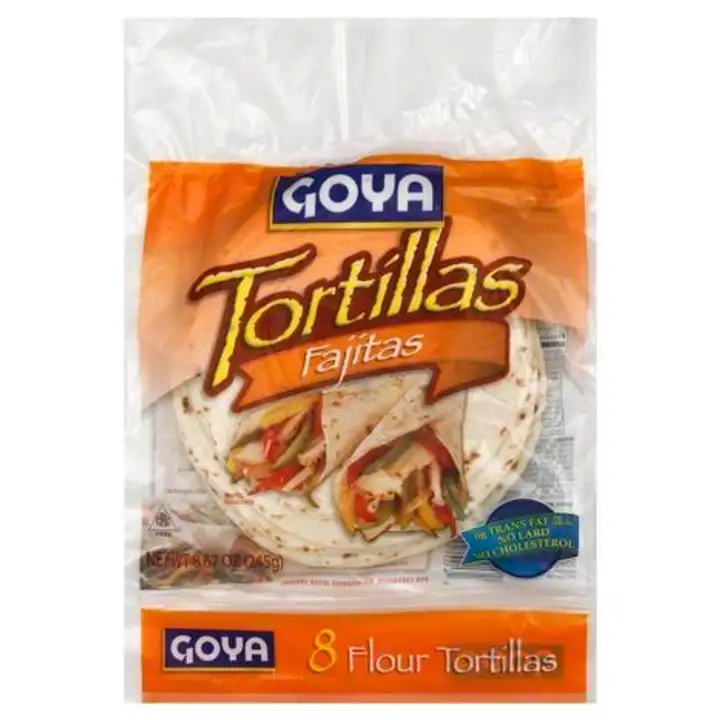 Order Goya Tortillas, Flour, Fajitas - 8 Count food online from Fligner Market store, Lorain on bringmethat.com