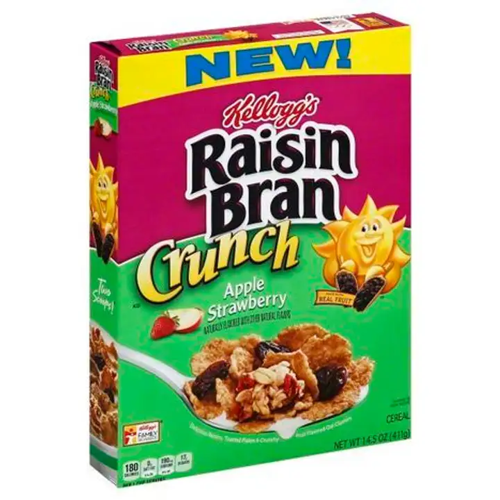 Order Raisin Bran Crunch Cereal, Apple Strawberry Clusters - 14.5 Ounces food online from Fligner Market store, Lorain on bringmethat.com