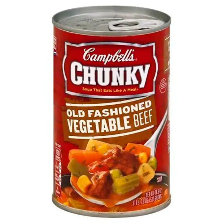 Order Campbells Chunky Soup, Old Fashioned Vegetable Beef - 19 Ounces food online from Novato Harvest Market store, Novato on bringmethat.com