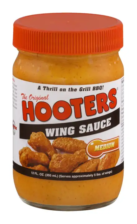 Order Hooters Wing Sauce, Medium - 12 Ounces food online from Fligner Market store, Lorain on bringmethat.com