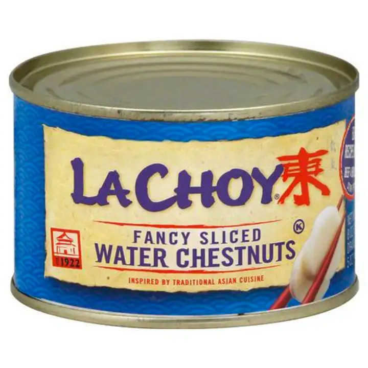Order La Choy Water Chestnuts, Fancy Sliced - 8 Ounces food online from Fligner Market store, Lorain on bringmethat.com