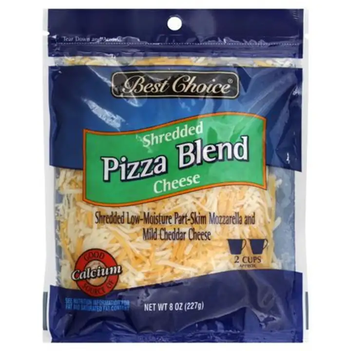 Order Best Choice Shredded Cheese, Pizza Blend - 8 Ounces food online from Fligner Market store, Lorain on bringmethat.com