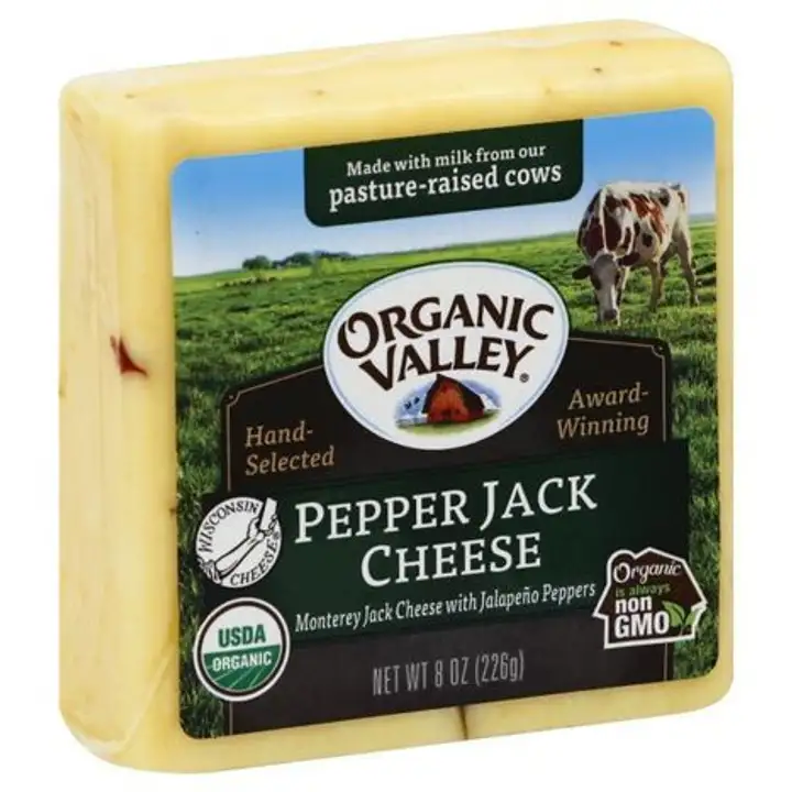 Order Organic Valley Cheese, Pepper Jack - 8 Ounces food online from Whole Foods Co-Op Denfeld store, Duluth on bringmethat.com